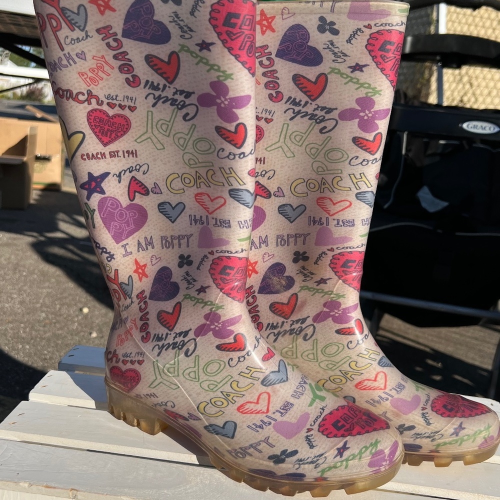 VINTAGE Coach Poppy Rain Boots